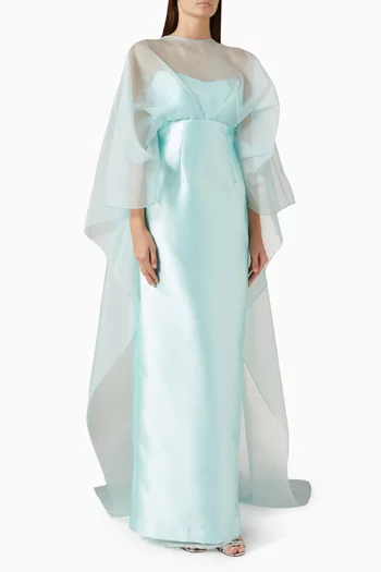 Lunaflor Gown in Mikado & Organza
