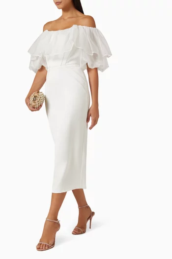 Sorevian Midi Dress in Satin