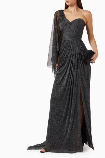 Lynette Cape Gown in Jersey