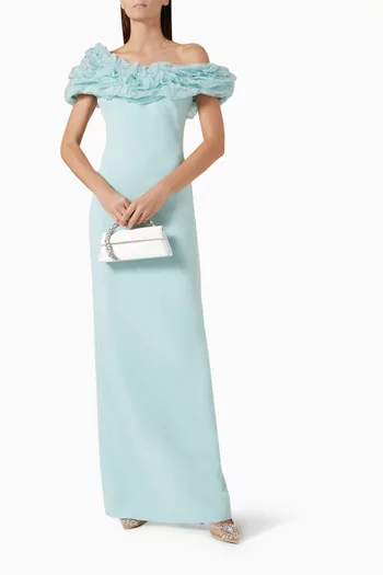 Jenisca Off-shoulder Dress in Crepe