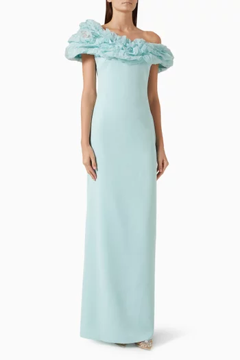 Jenisca Off-shoulder Dress in Crepe