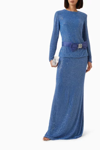 Vantea Embroidered Gown in Chiffon