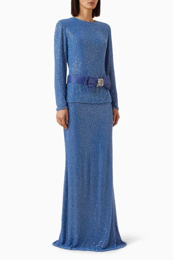 Vantea Embroidered Gown in Chiffon