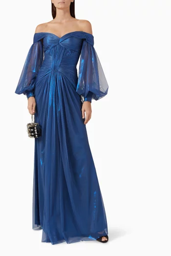 Allaire Off-shoulder Gown in Tulle