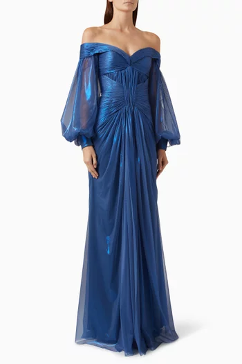 Allaire Off-shoulder Gown in Tulle