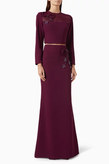 Raissa Top & Skirt Set in Crepe