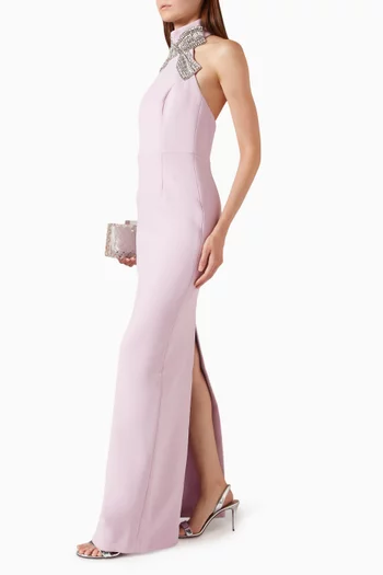 Yolanda Embellished Halter Gown