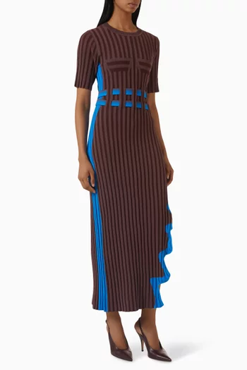Jodie Pleated Maxi Dress in Knit