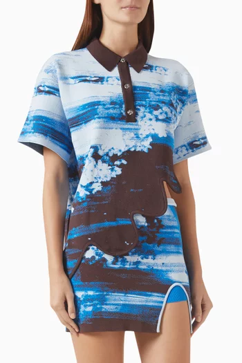 Ebony Wavy Polo Shirt