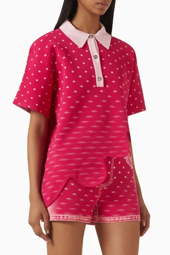 Ebony Wavy Polo Shirt