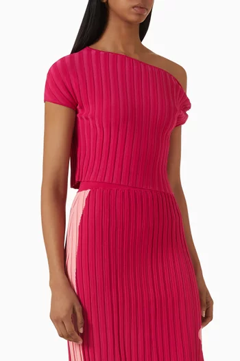 Riley Pleated Cropped Top in Knit