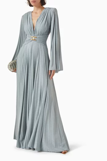 x Pronovias Danilea Pleated Maxi Dress