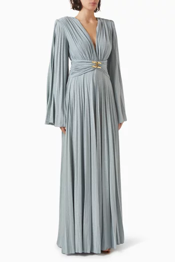 x Pronovias Danilea Pleated Maxi Dress