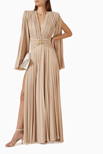 x Pronovias Danilea Pleated Maxi Dress