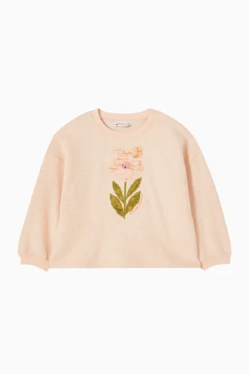 Floral Sweatshirt in Cotton