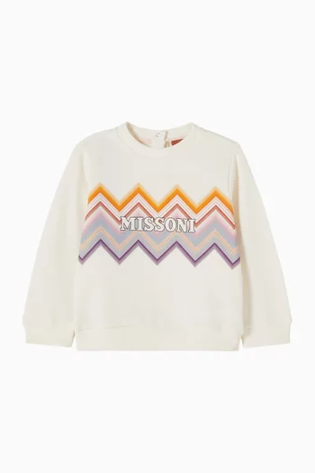 Chevron Sweatshirt in Brushed Cotton