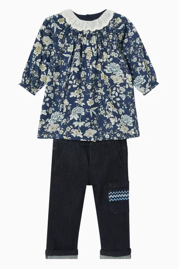 Signature-print Jeans in Denim