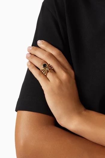Spider Ring in Antique Brass
