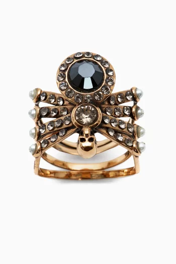 Spider Ring in Antique Brass