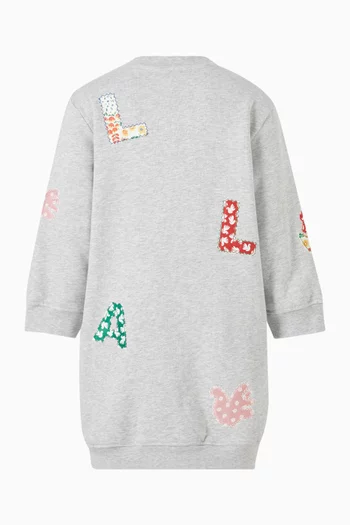 Logo Appliqué Sweatshirt Dress in Cotton