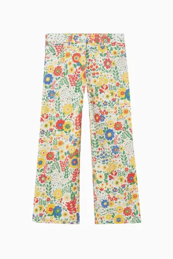 Floral Print Trousers in Cotton