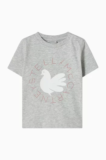 Swan & Logo T-shirt in Cotton