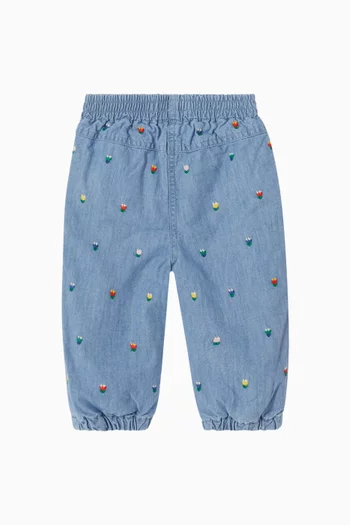 Tulip Embroidered Denim Jeans