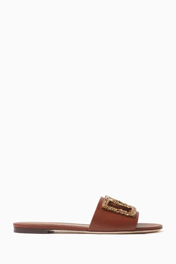 Bianca Embellished Slides in Leather
