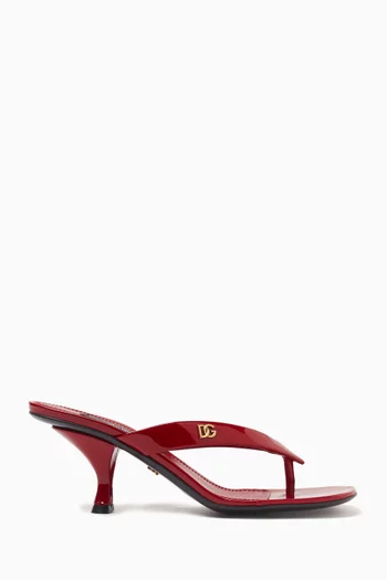 Claudia 60 Thong Sandals in Patent Leather