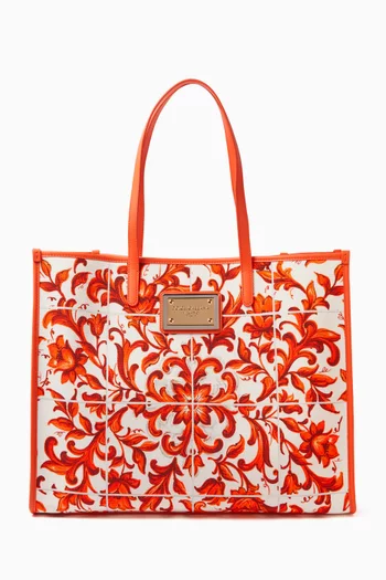 Large Majolica-print Tote Bag in Canvas