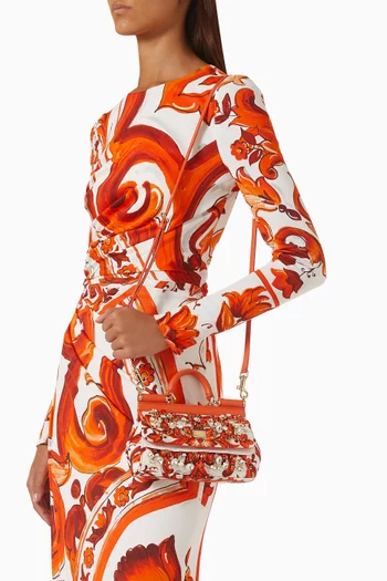 Mini Sicily Majolica Top Handle Bag in Canvas
