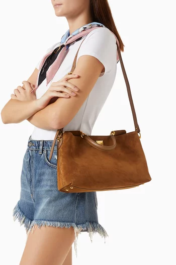 Medium Sicily Top Handle Bag in Suede