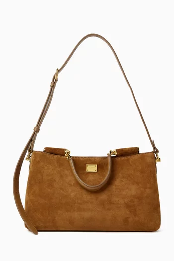 Medium Sicily Top Handle Bag in Suede