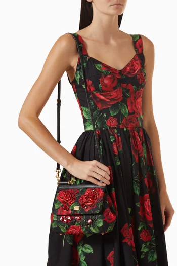 Small Sicily Rose-print Top-handle Bag
