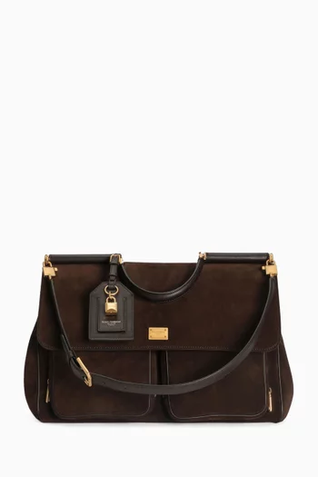 Large Sicily Top-handle Bag in Suede
