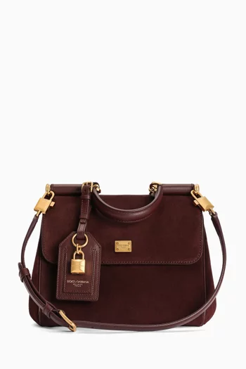 Small My Sicily Top-handle Bag in Split Calfskin