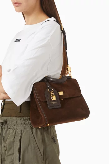 Small My Sicily Top-handle Bag in Split Calfskin