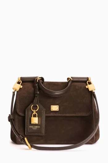 Small My Sicily Top-handle Bag in Split Calfskin