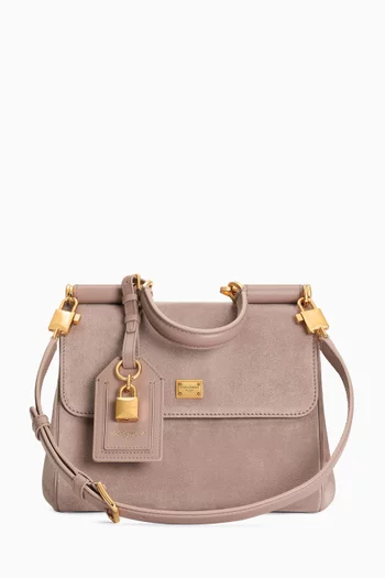 Small My Sicily Top-handle Bag in Split Calfskin