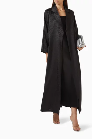 Leaf-embossed Abaya in Silk