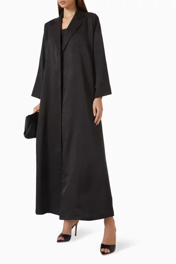 Stripe-embossed Abaya in Silk