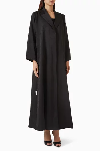 Stripe-embossed Abaya in Silk