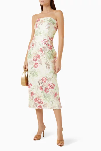 Greta Embroidered Dress in Jacquard