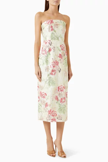 Greta Embroidered Dress in Jacquard