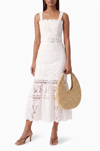 Giovanna Fit & Flare Dress in Cotton Broderie