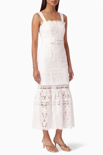 Giovanna Fit & Flare Dress in Cotton Broderie