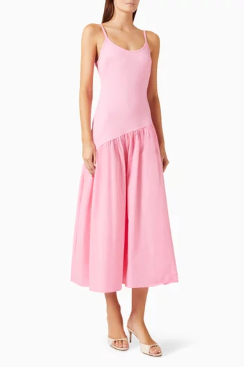 Nova Strappy Midi Dress in Cotton