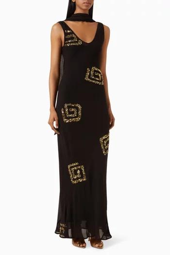 Simona Sequin-embellished Dress in Mesh