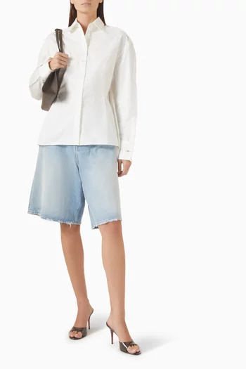 Oversized Bermuda Shorts in Denim