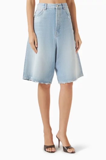 Oversized Bermuda Shorts in Denim